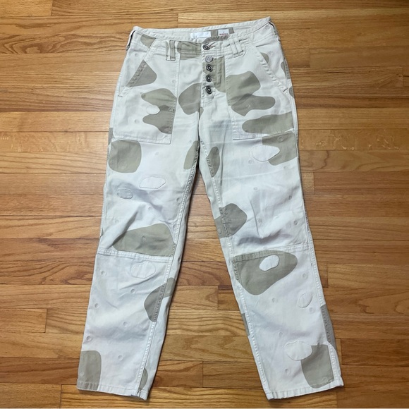 Anthropologie Pilcro‎ The Wanderer Camo patchwork embroidered Utility Pants B2 - Picture 3 of 8